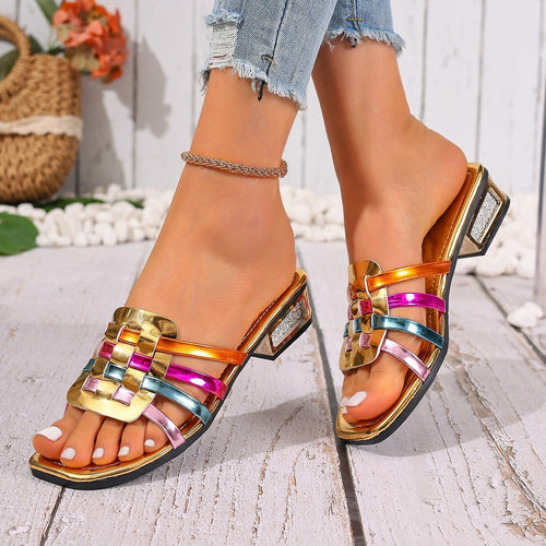 Damen Trendige Badesandalen mit glänzenden Akzenten R&B