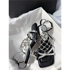 Damen elegante Sandalen mit dekorativem Strassbesatz R&B