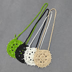 Damen handgefertigte Häkel-Handtasche mit Perlenschmuck R&B