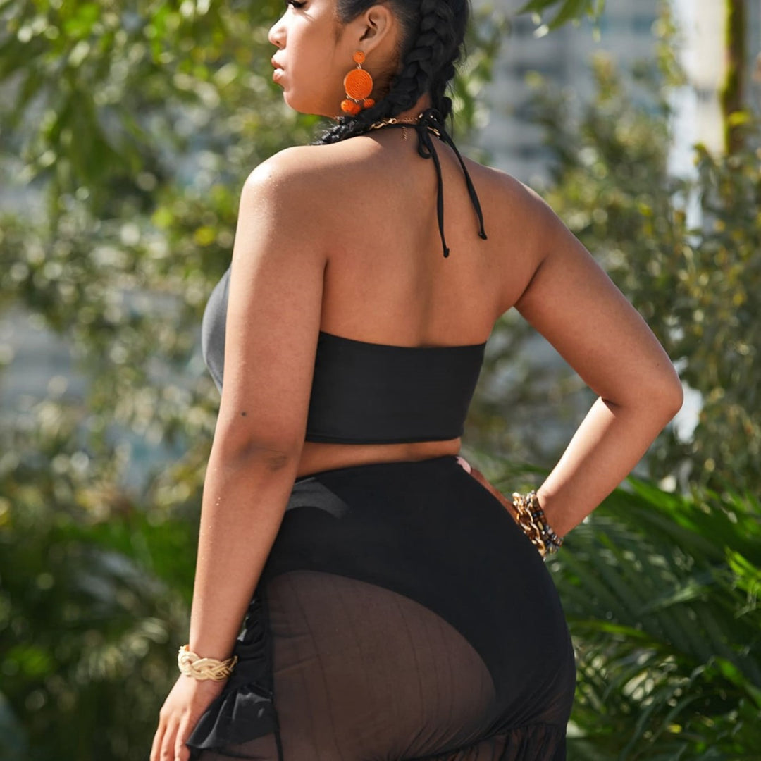 Damen Bikini-Set mit raffiniertem Knotendesign und hohem Taillenschnitt R&B