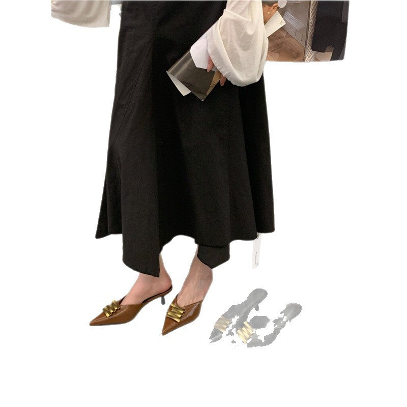 Damen stilvolle Mules mit elastischen Riemchen R&B