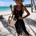 Damen transparenter Häkel-Strandüberwurf R&B