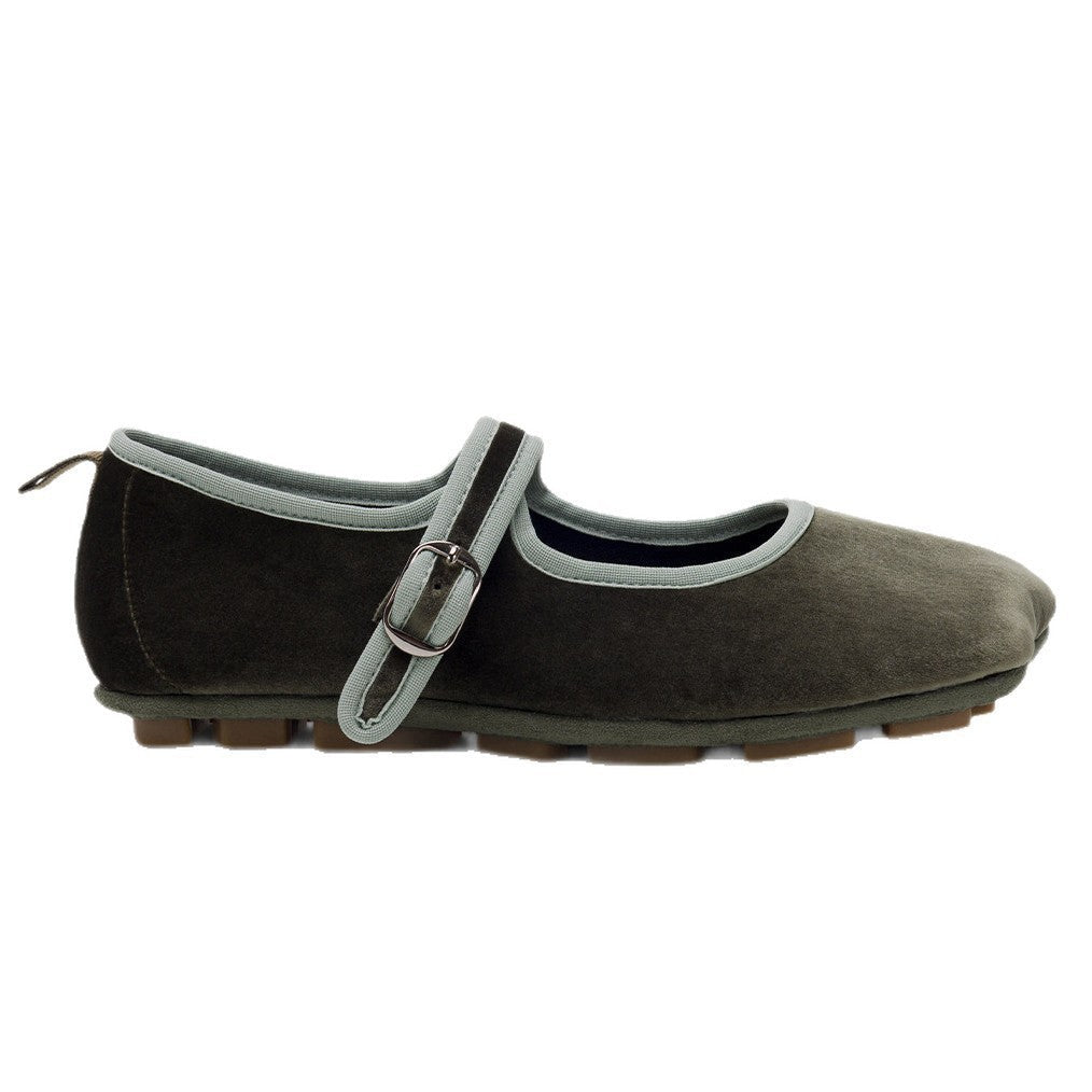 Damen Mokassin-Ballerinas mit verstellbarem Riemchen und rutschfester Sohle R&B