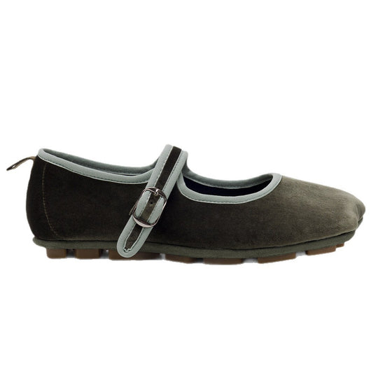 Damen Mokassin-Ballerinas mit verstellbarem Riemchen und rutschfester Sohle R&B