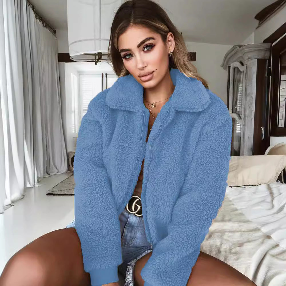 Damen Kuschelige Fleecejacke mit hohem Kragen und elastischen Bündchen R&B