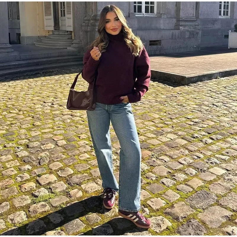 Damen Kuscheliger Rollkragenpullover R&B