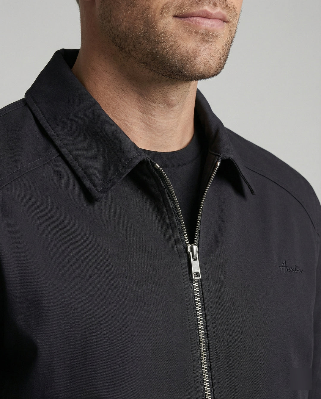 Kurze Herren Admin-Jacke im British Style mit Polstern Grau