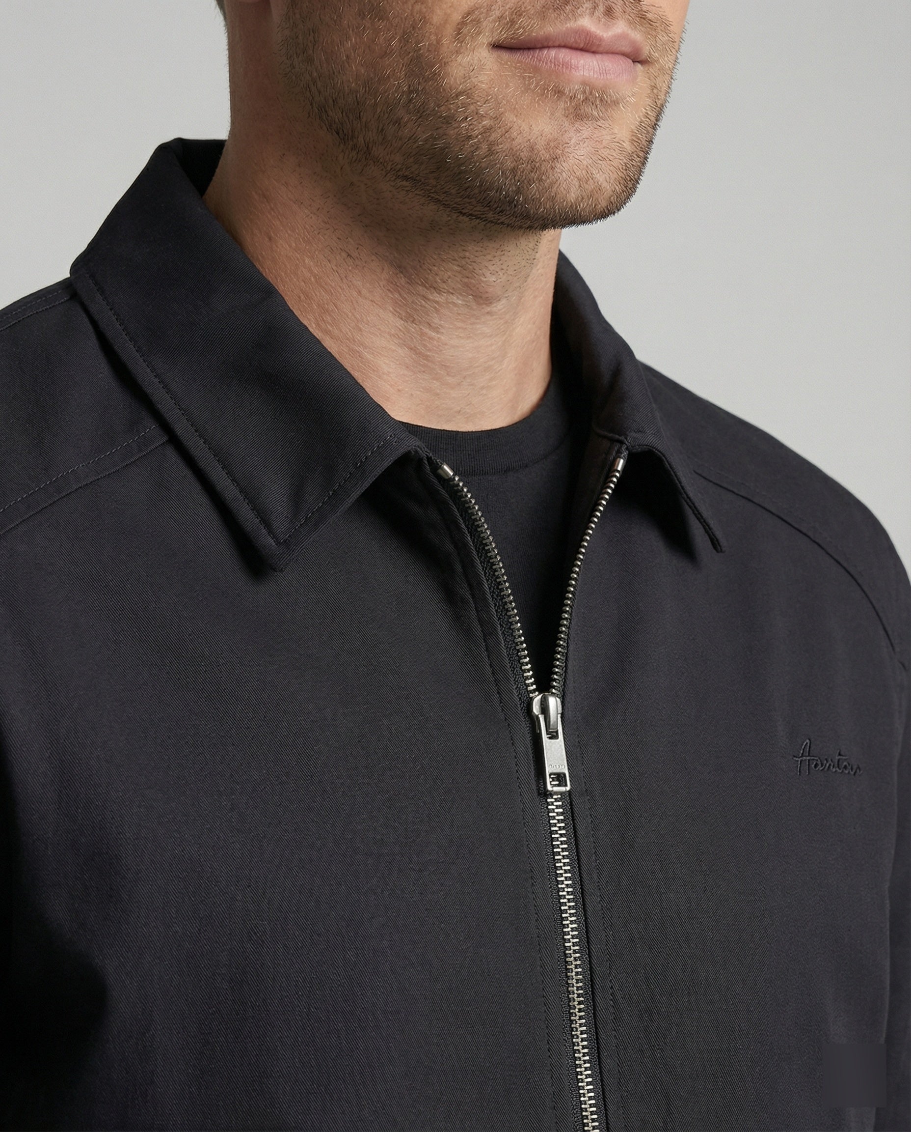 Kurze Herren Admin-Jacke im British Style mit Polstern Grau