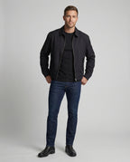 Kurze Herren Admin-Jacke im British Style mit Polstern Grau