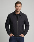 Kurze Herren Admin-Jacke im British Style mit Polstern Grau
