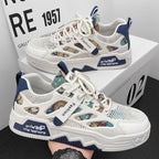 Damen Sportliche Sneakers mit atmungsaktiver Netzstruktur und modischem Muster R&B
