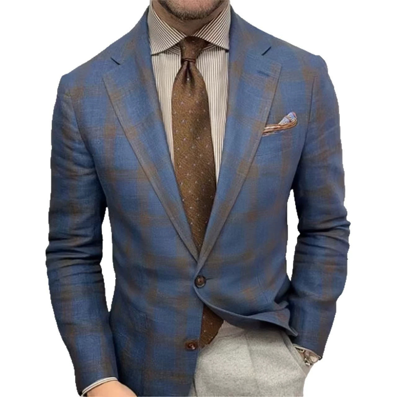 Herren modischer karierten Blazer mit hohem Tragekomfort und eleganten Details R&B