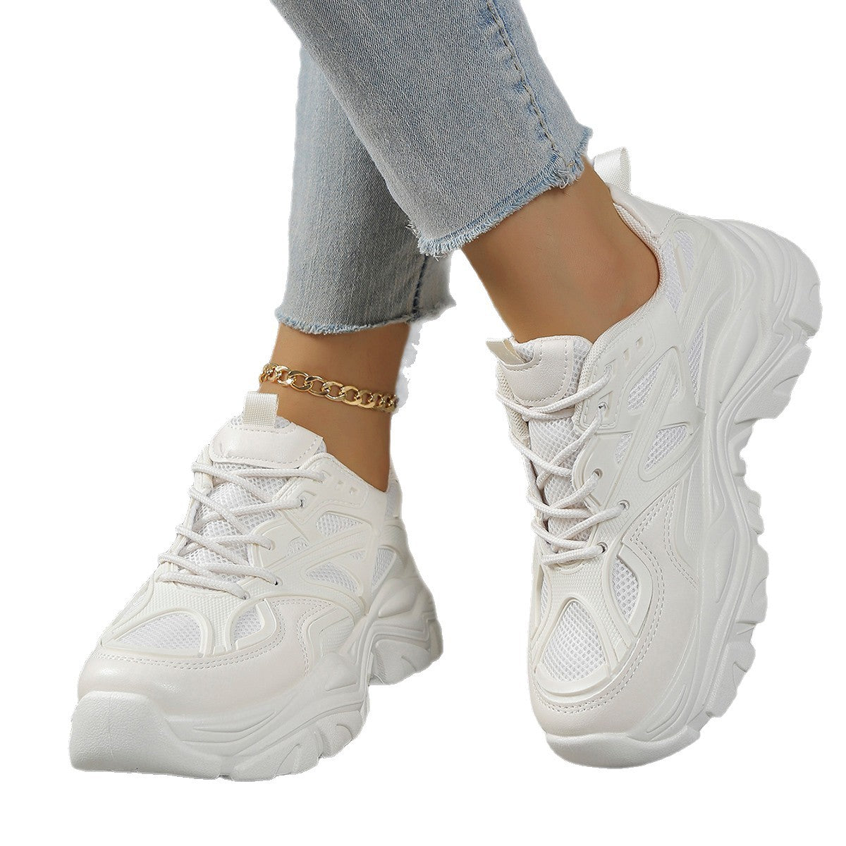 Damen Sportliche Sneakers mit ergonomischem Design und atmungsaktiver Oberflächenstruktur R&B