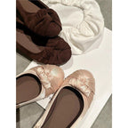 Damen elegante Ballerinas aus satinierter Textil-Oberfläche R&B