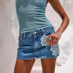 Damen Figurbetontes Top aus schimmerndem Material R&B