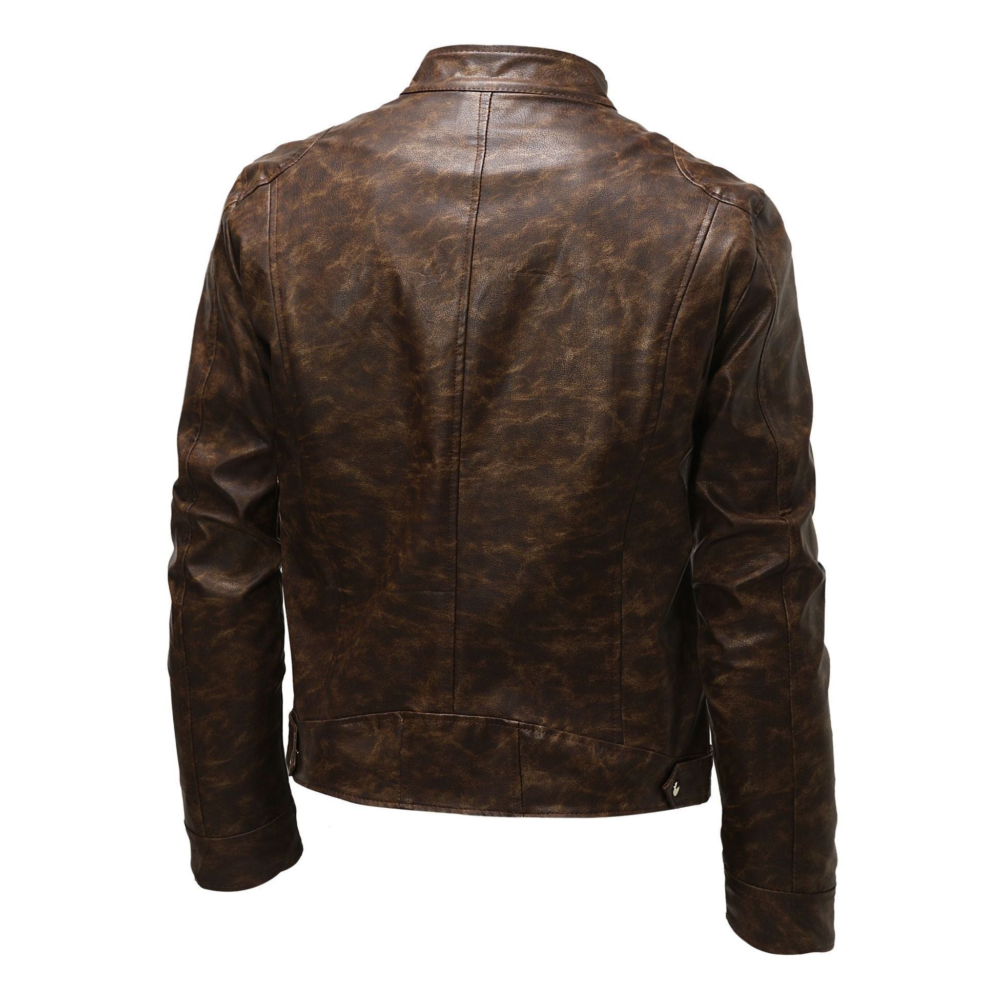 Herren Lederjacke mit Stehkragen