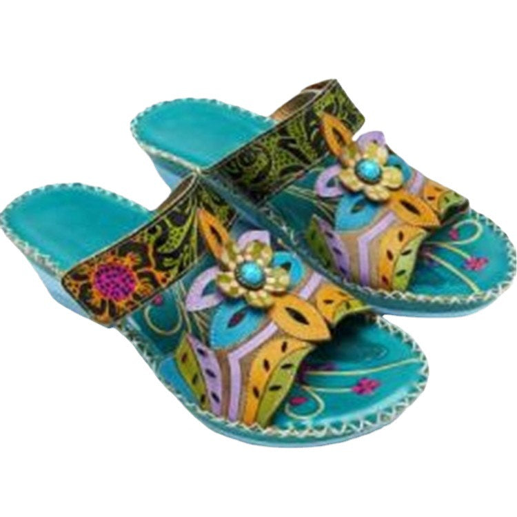 Damen Komfortable und stilvolle Blumensandalen R&B