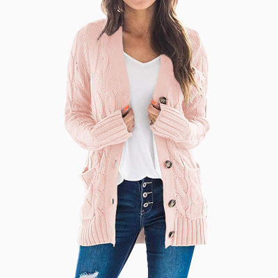 Damen Strickjacke mit Zopfmuster und praktischen Taschen R&B