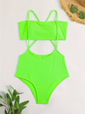 Damen Sportlicher Hochgeschnittener Bikini R&B
