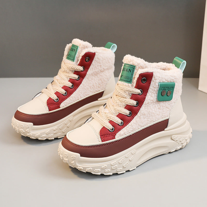 Damen High-Top Sneakers mit warmem Fleece-Futter und rutschfester Sohle R&B