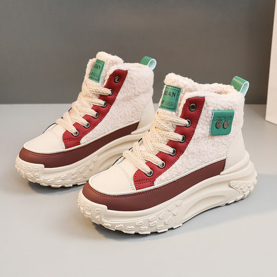 Damen High-Top Sneakers mit warmem Fleece-Futter und rutschfester Sohle R&B