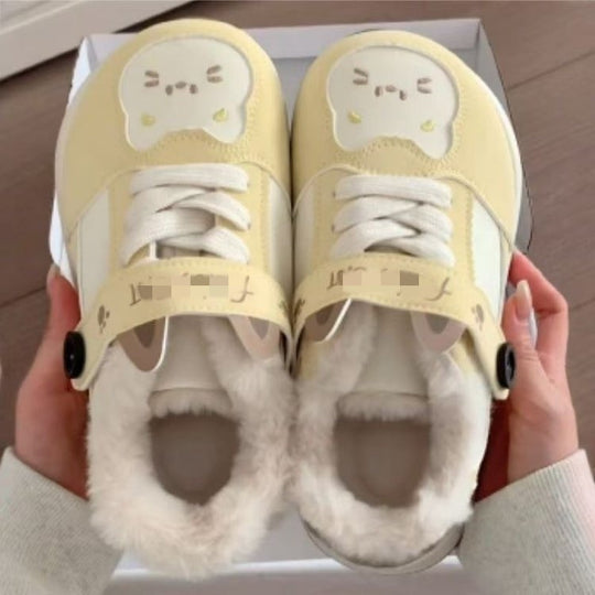 Damen Kuschelige Sneakers mit tierischem Design und warmem Innenfutter R&B