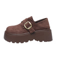 Damen Modische Mokassins mit robustem Plateau und verstellbarem Riemen R&B