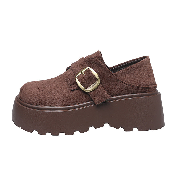 Damen Modische Mokassins mit robustem Plateau und verstellbarem Riemen R&B