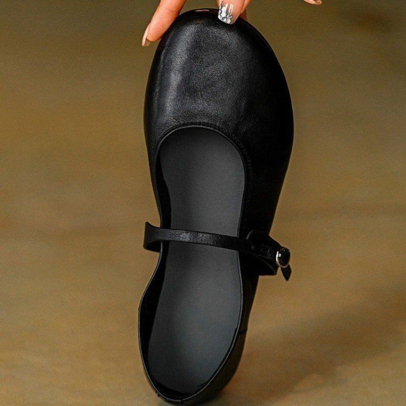 Damen Ballerina mit praktischem Riemen und gepolsterter Innensohle R&B