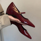 Damen elegante Pumps mit verstellbarem Riemen und spitzem Zehenbereich R&B