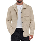 Herren lässige Freizeitjacke mit strukturiertem Design und praktischen Taschen R&B