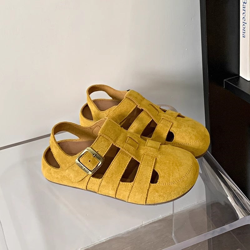 Damen Freizeitsandalen mit modischem Riemen und hochwertigem Wildleder R&B
