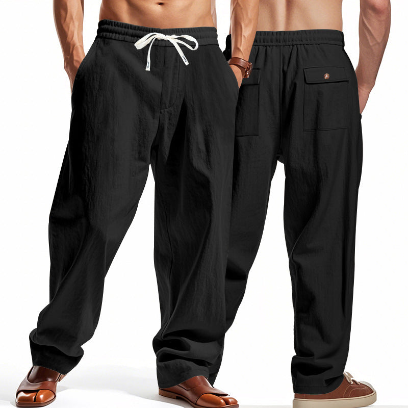 Herren Bequeme Strandhose mit elastischem Bund und praktischen Taschen R&B