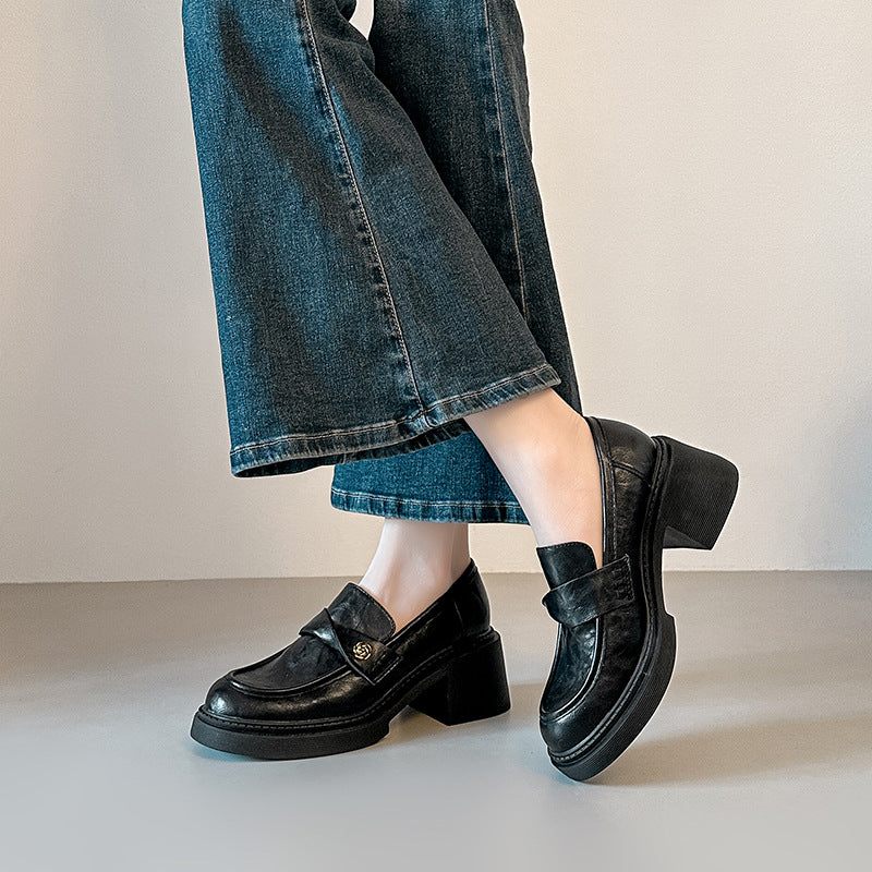 Damen Modische Loafers mit Blockabsatz R&B