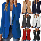 Damen nan taillierter Blazer mit Ein-Knopf-Verschluss Reverskragen und Pattentaschen R&B