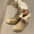 Damen Kuschelige Hausschuh-Stiefel mit flauschigem Innenfutter R&B