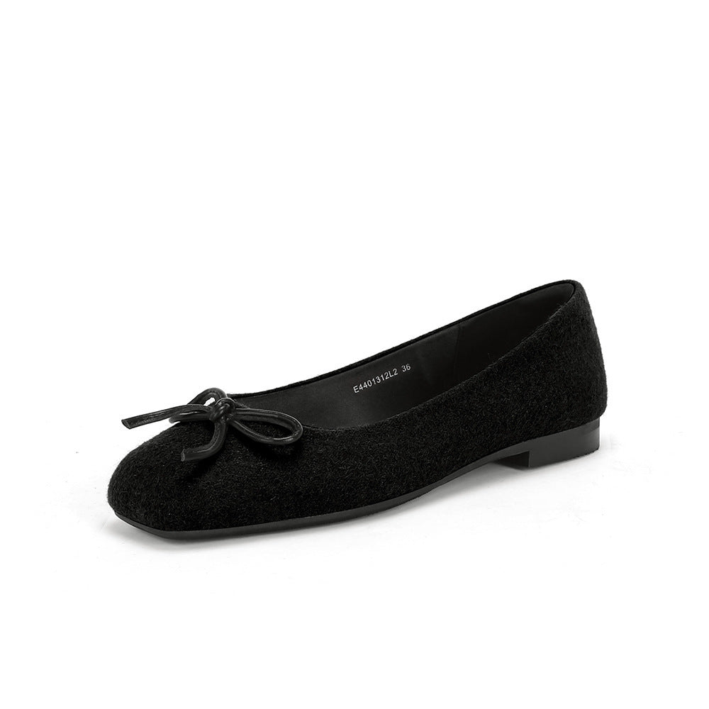 Damen Ballerinas aus hochwertigem Filz mit verspieltem Schleifendetail R&B