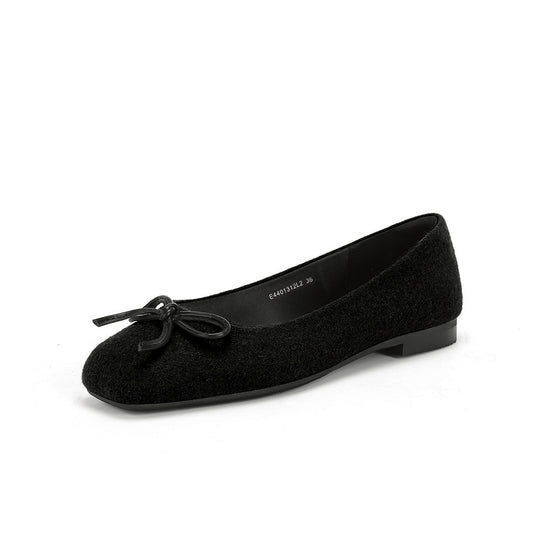 Damen Ballerinas aus hochwertigem Filz mit verspieltem Schleifendetail R&B