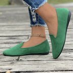 Damen flache Ballerinas aus hochwertigem Wildleder mit elastischem Einstieg und rutschfester Sohle R&B