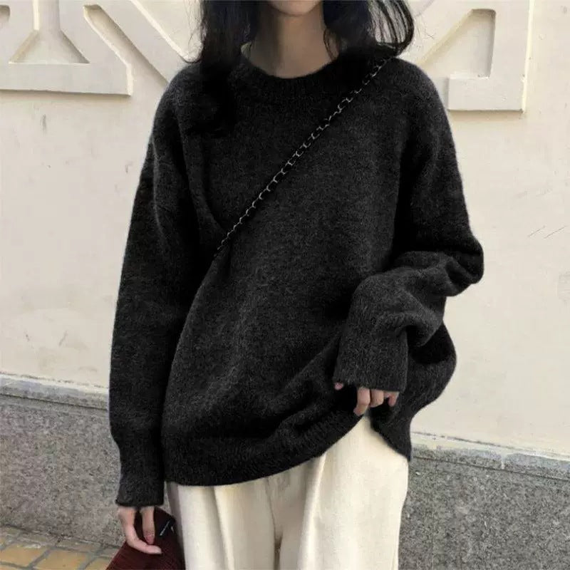 Damen bequemer Oversize-Pullover