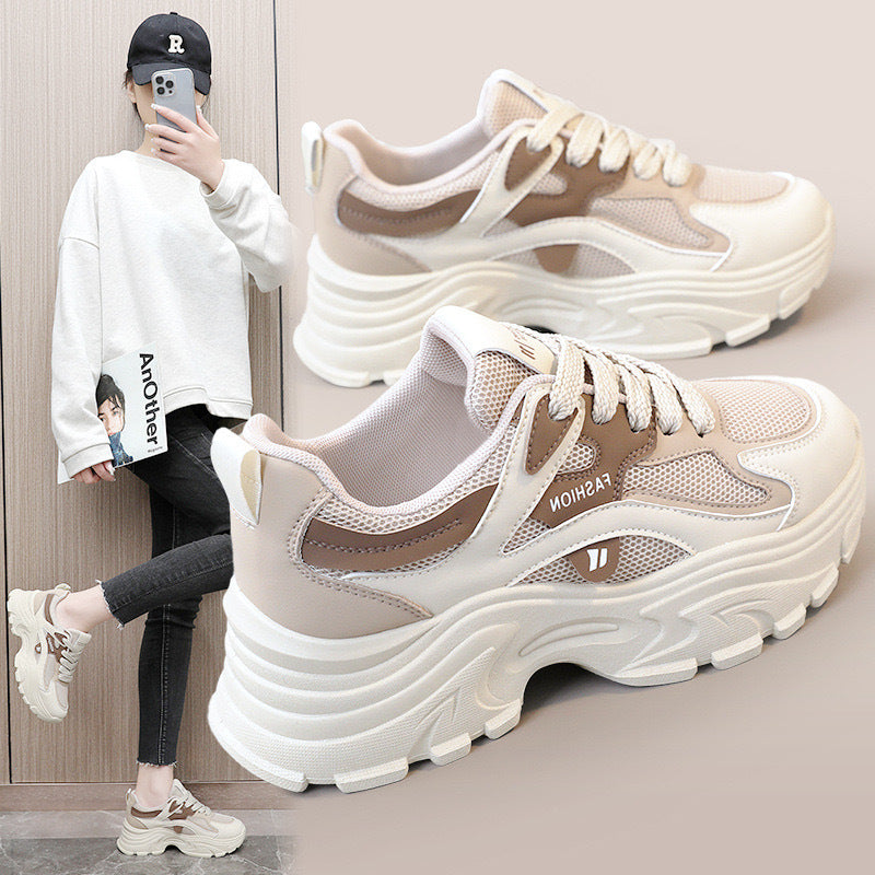 Damen modische Chunky Sneakers mit atmungsaktiver Mesh-Oberfläche und komfortabler Dämpfung