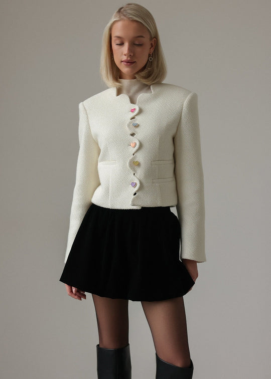 R&B | Herzknopf Wolljacke