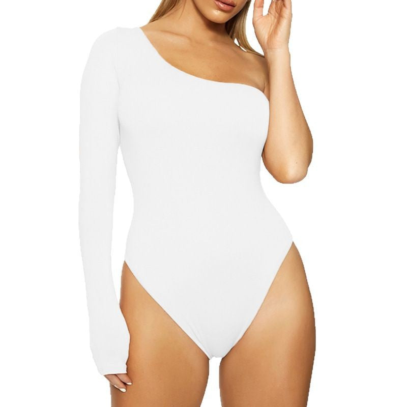 Damen Einseitig geschnittenes Body mit langem Arm R&B