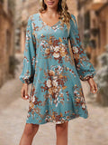 Damen Blusenkleid mit floralem Design und voluminösen Ärmeln R&B