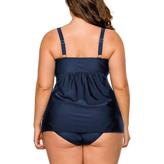 Damen Tankini-Badeanzug mit schmeichelndem Schnitt und verstellbaren Trägern R&B