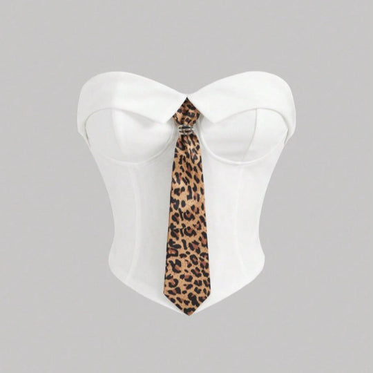 Damen Corsage mit modischem Tiermuster und tailliertem Schnitt R&B