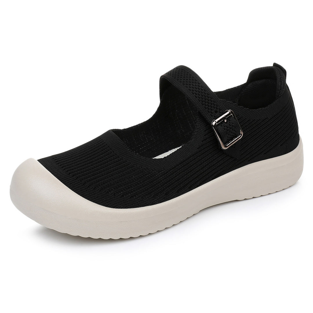 Damen sportliche Slip-On Schuhe mit verstellbarem Riemen und atmungsaktivem Obermaterial R&B