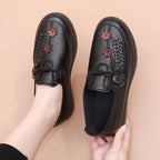 Damen Bequeme Mokassins mit floralem Design und elastischem Riemen
