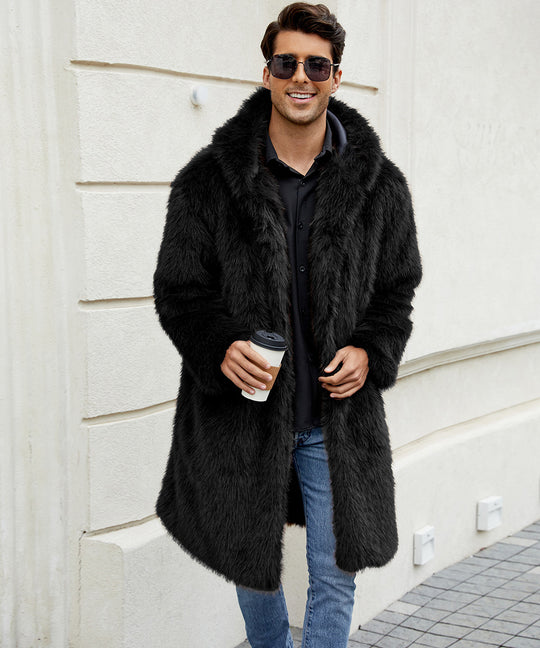 Herren Elegant gefütterter Mantel mit Kapuze R&B