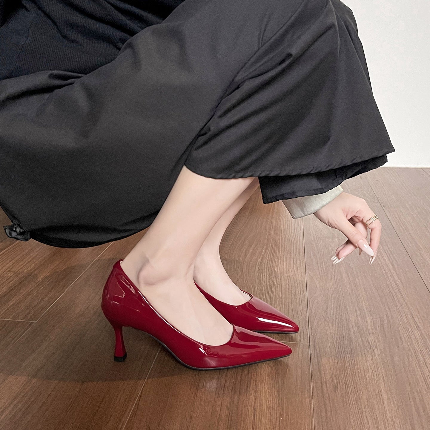 Damen Elegante Lack-Pumps mit komfortablem Blockabsatz